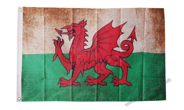 Wales (Grunge) Flag
